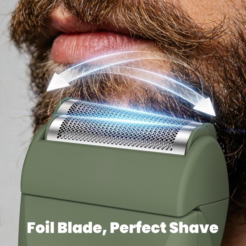 ENSSU Manscape Trimmer for Men, 2 in 1 Electric Hair Trimmer for Men - Trimmer with Ceramic Blade & Foil Shaver, No-Nick Shaving, IPX7 Waterproof Body Groomer for Bikini/Pubic/Groin - Image 3